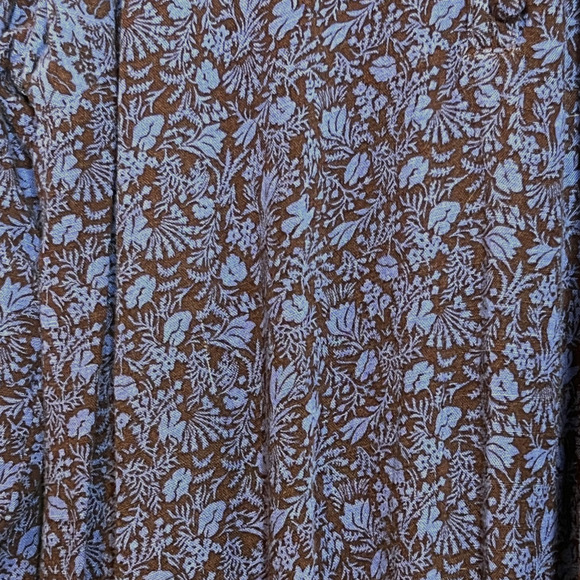 Knox Rose Womens Knit Tunic Size Large Blue Floral Long Sleeve Scoop Neck flaw - Picture 7 of 7